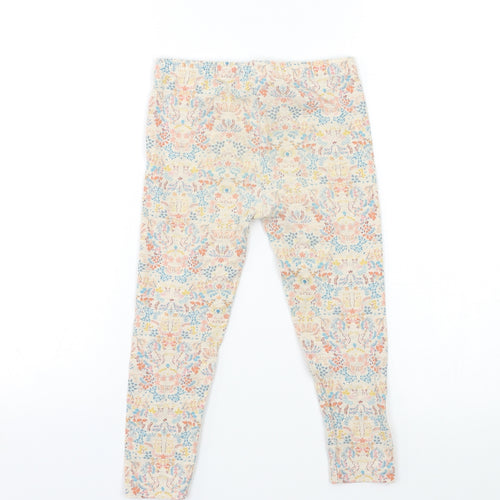 TU Girls Beige Floral  Jegging Trousers Size 4-5 Years