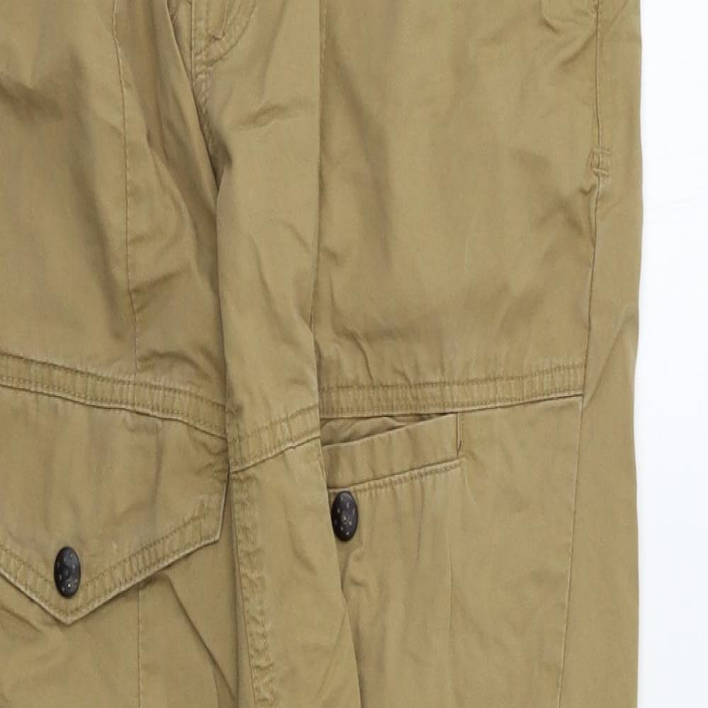 Crafted Mens Beige   Cargo Trousers Size 32 L32 in