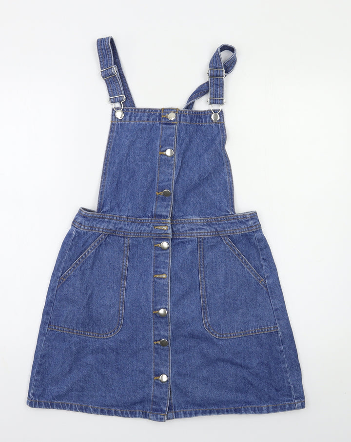 Preworn Womens Blue Pinafore/Dungaree Dress Size S