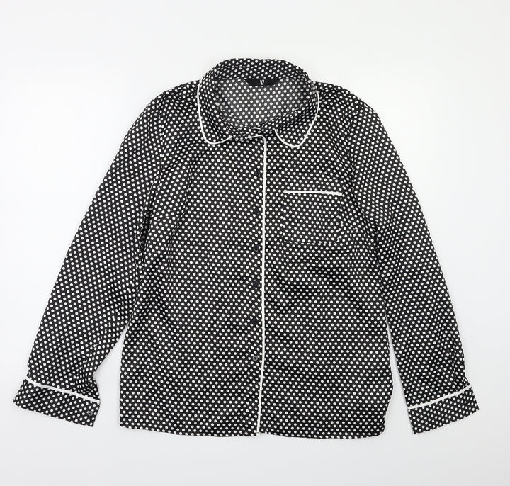Very Womens Black Polka Dot  Basic Button-Up Size 12