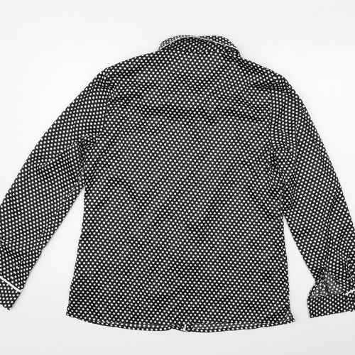 Very Womens Black Polka Dot  Basic Button-Up Size 12