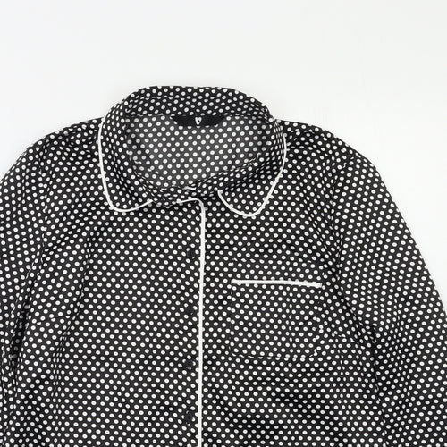 Very Womens Black Polka Dot  Basic Button-Up Size 12