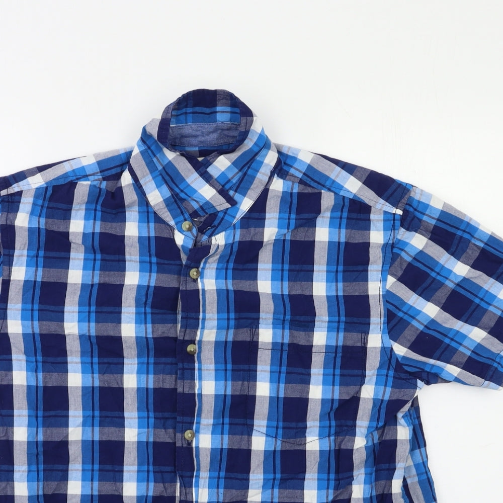 Cedar Wood State Mens Blue Check   Button-Up Size M