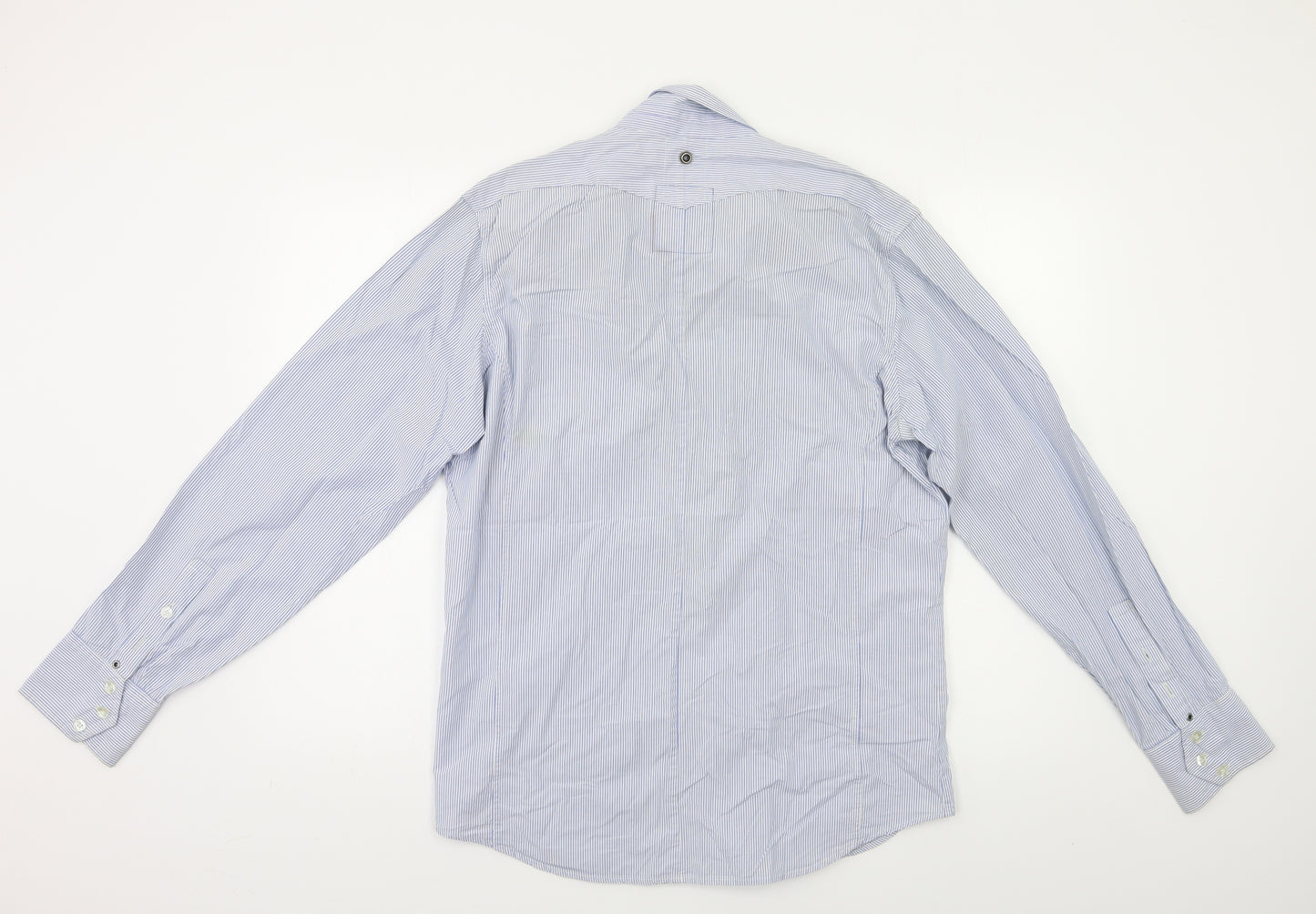 G-Star Mens Blue Striped   Button-Up Size L