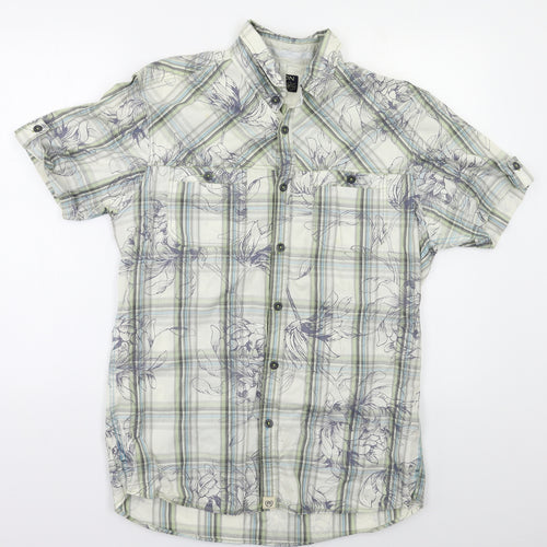 Buirton Mens Green Check   Button-Up Size M