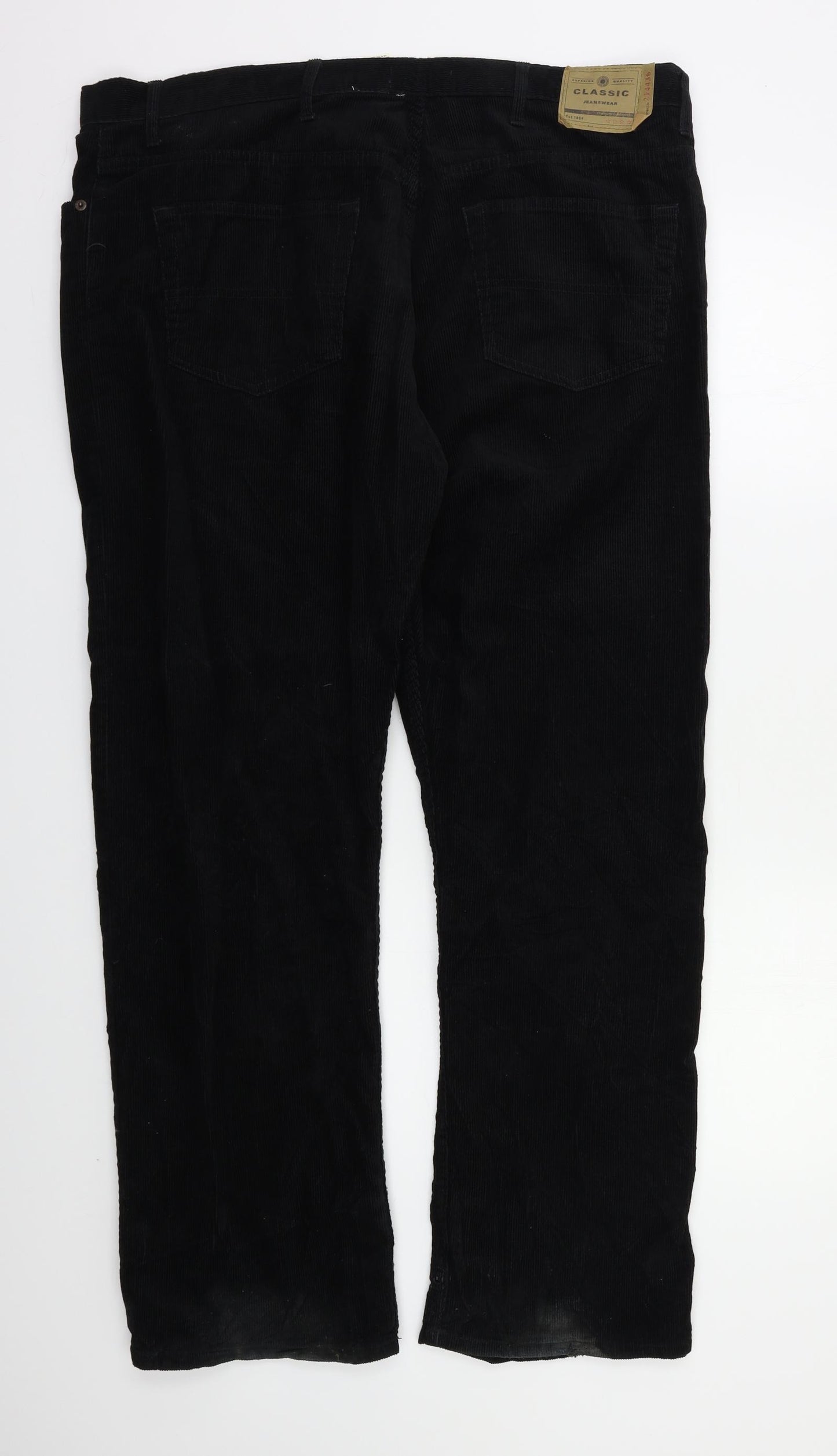 Blue Harbour Mens Black  Corduroy Trousers  Size 40 L31 in