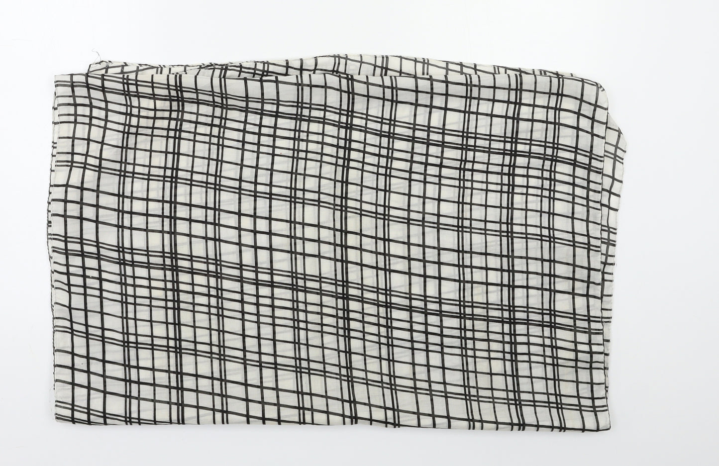 Preworn Womens White Plaid   Scarf