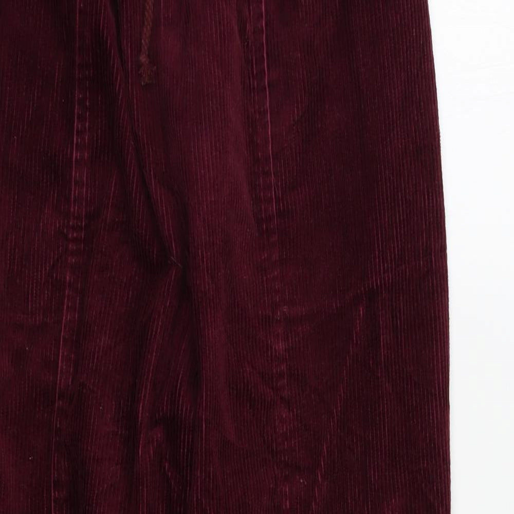 Casual Club Womens Red  Corduroy Trousers  Size 12 L26 in