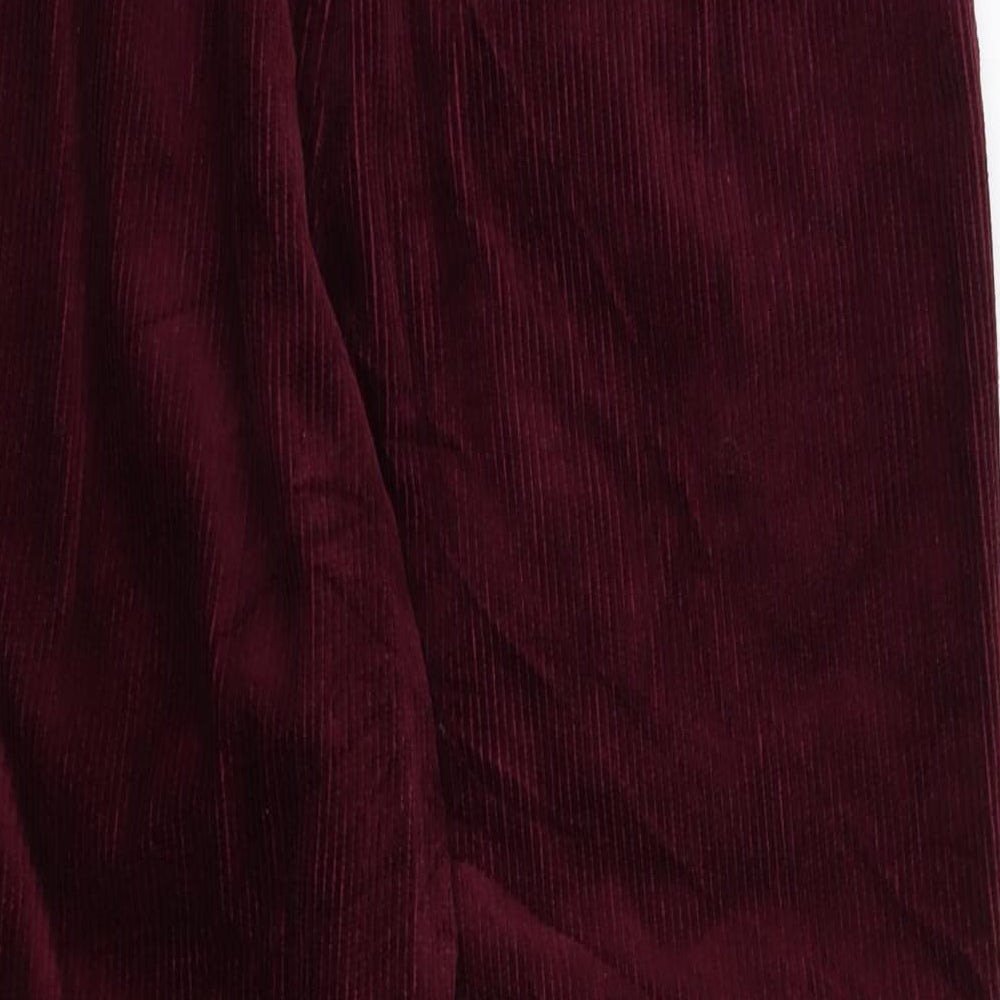 Casual Club Womens Red  Corduroy Trousers  Size 12 L26 in