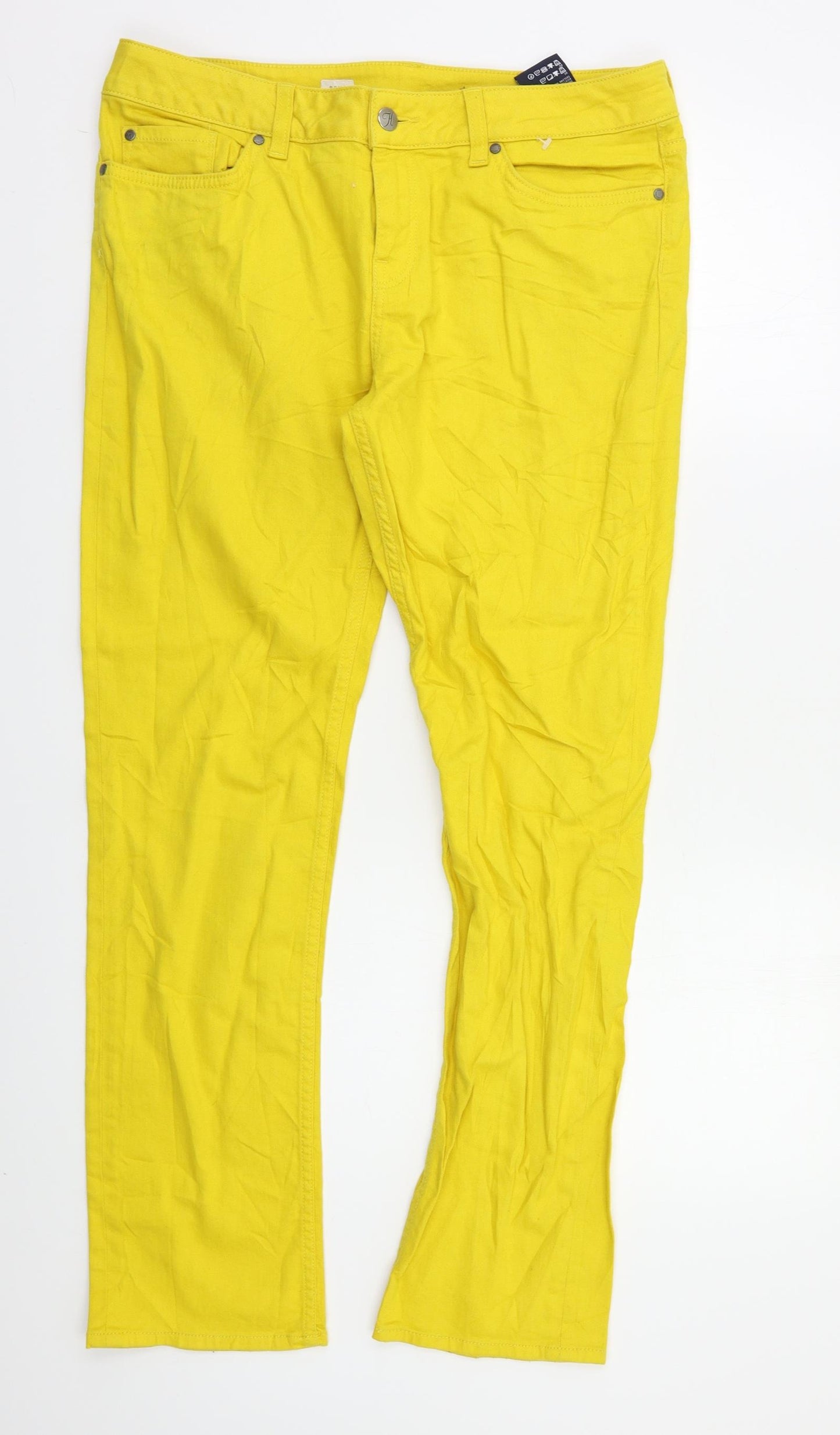 Tommy Hilfiger Womens Yellow   Straight Jeans Size 12 L30 in