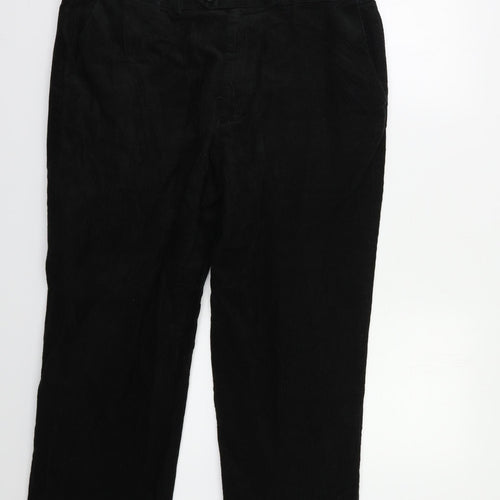 M&S Mens Black  Corduroy Trousers  Size 38 L29 in