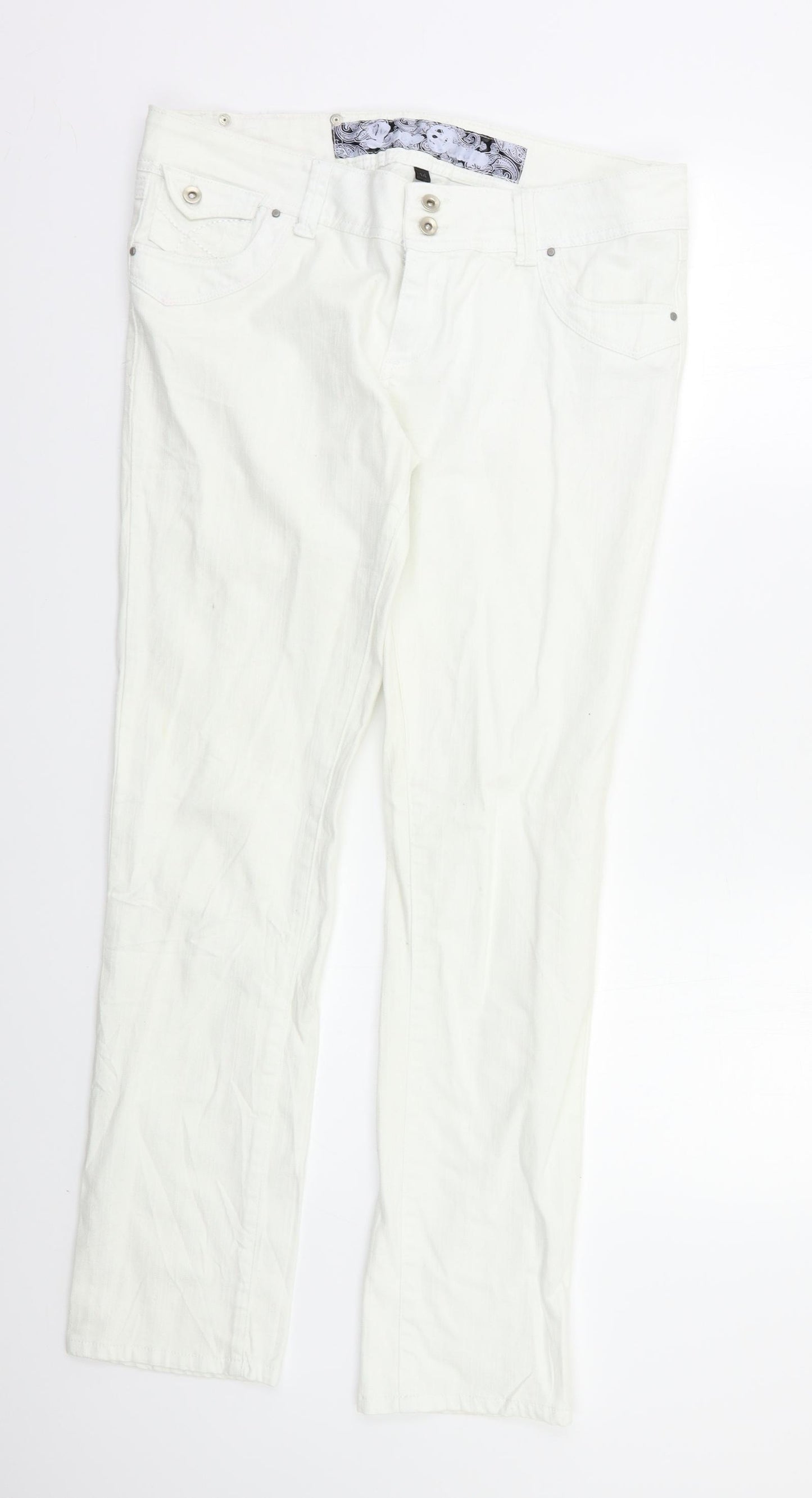 Love Denim Womens White   Straight Jeans Size 14 L30 in