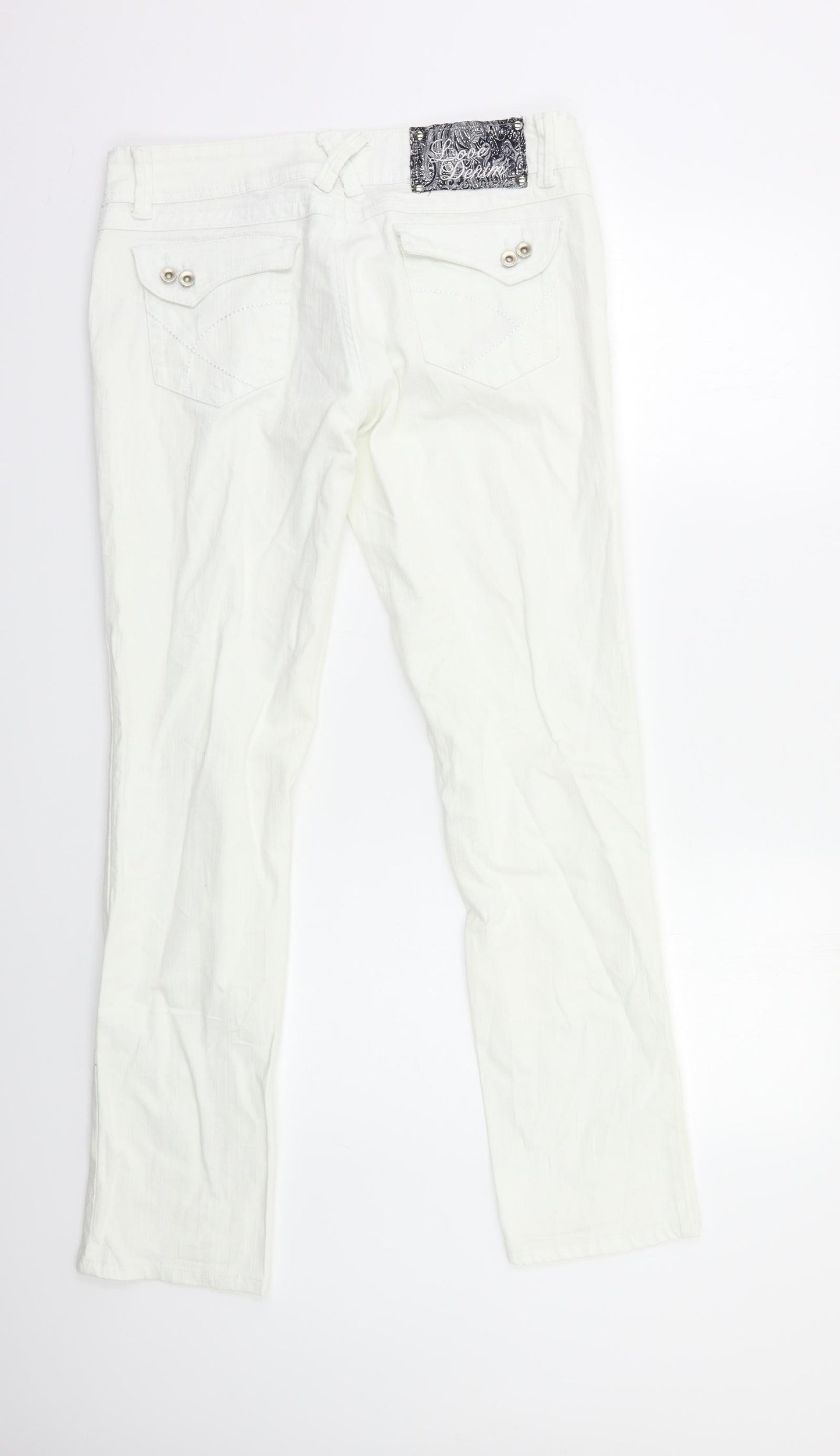 Love Denim Womens White   Straight Jeans Size 14 L30 in