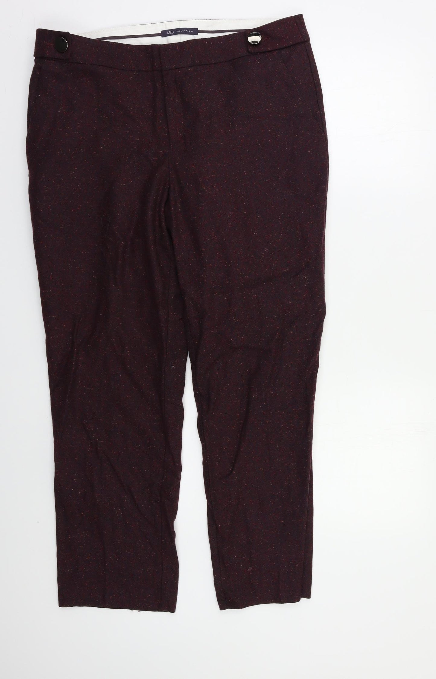 M&S Womens Purple   Trousers  Size 14 L27 in
