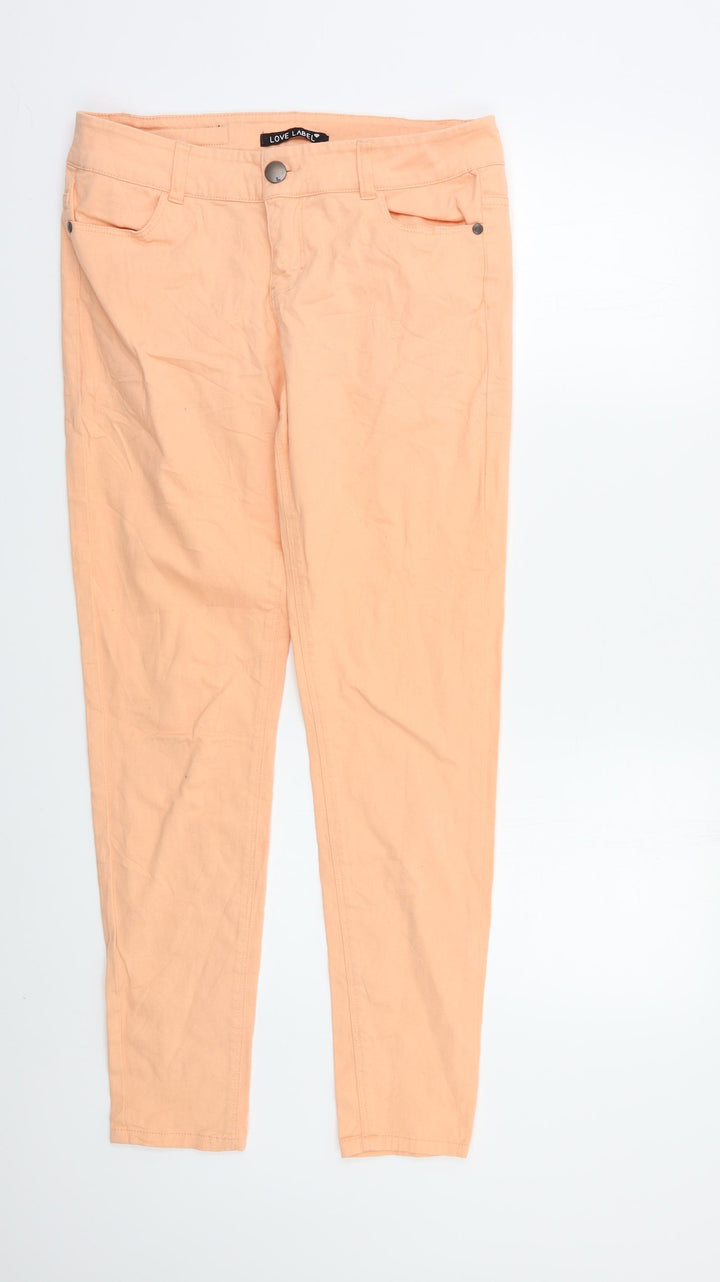 Love Label Womens Orange Skinny Jeans Size 12 L27 in