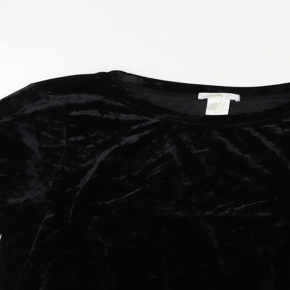 Matty M Womens Black   Pullover Sweatshirt Size M
