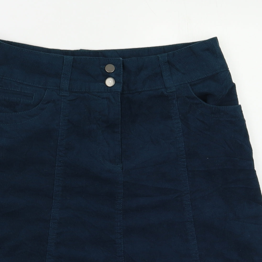 M&Co Womens Green  Corduroy Cargo Skirt Size 12