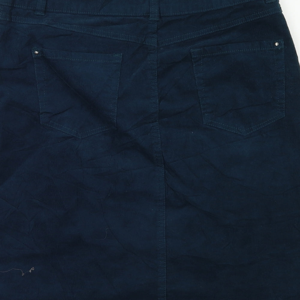 M&Co Womens Green  Corduroy Cargo Skirt Size 12