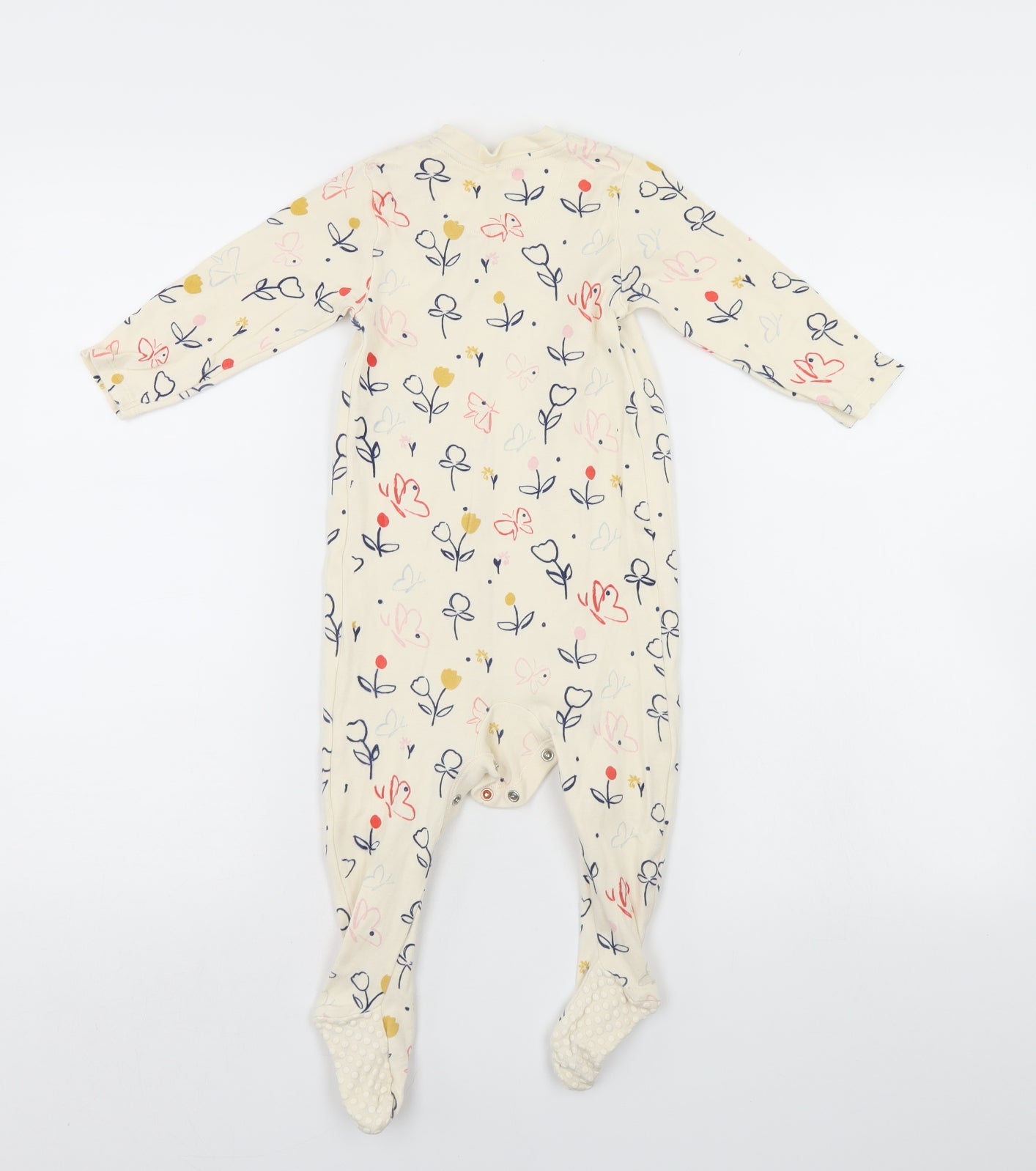 M&S Baby Ivory Floral  Babygrow One-Piece Size 12-18 Months