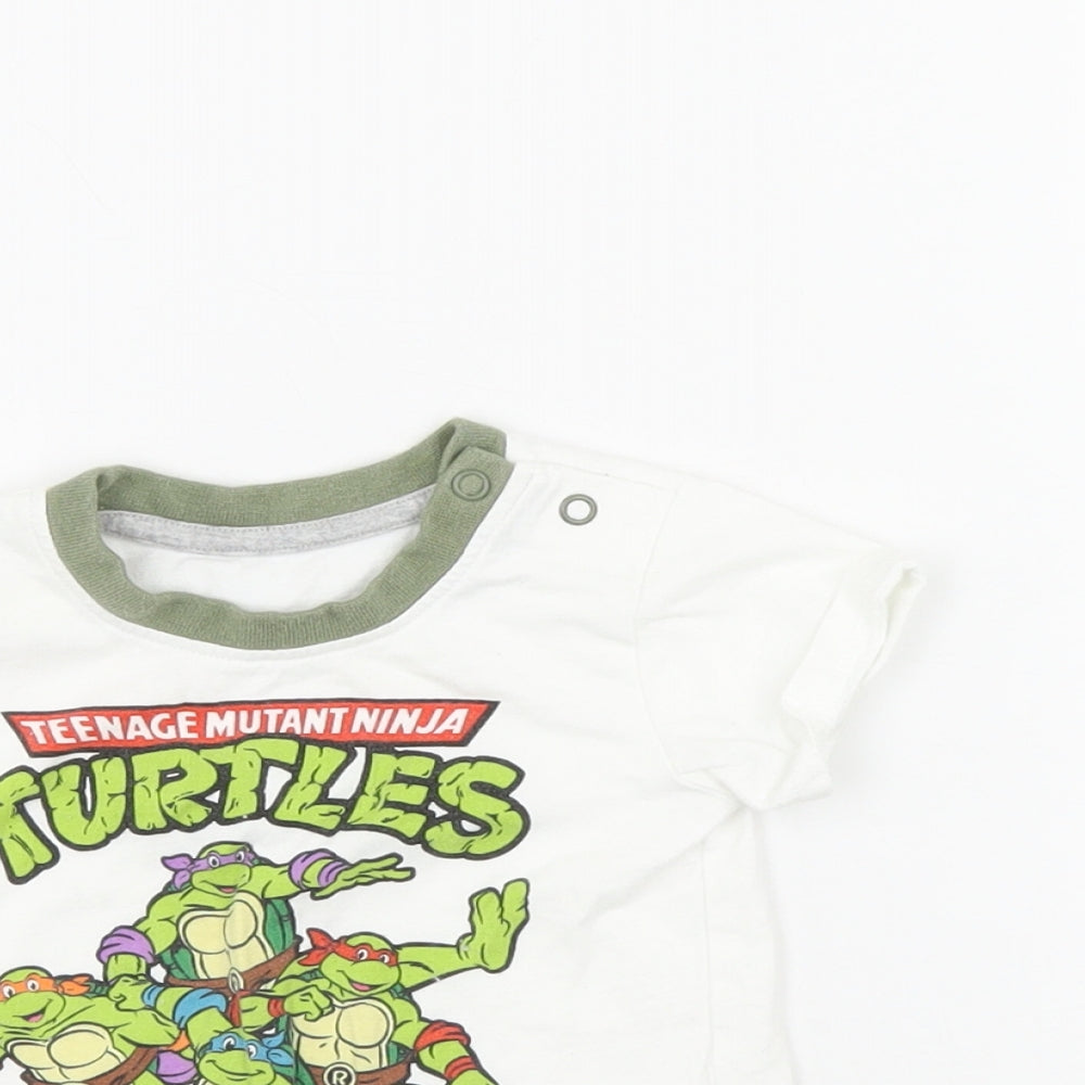 Teenage Mutant Ninja Turtles Baby White   Basic T-Shirt Size 0-3 Months  - Teenage Mutant Ninja Turtles