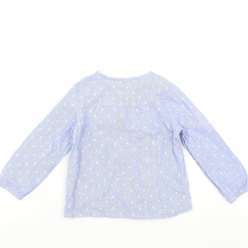 Pep & Co Girls Blue Polka Dot  Basic Button-Up Size 18-24 Months