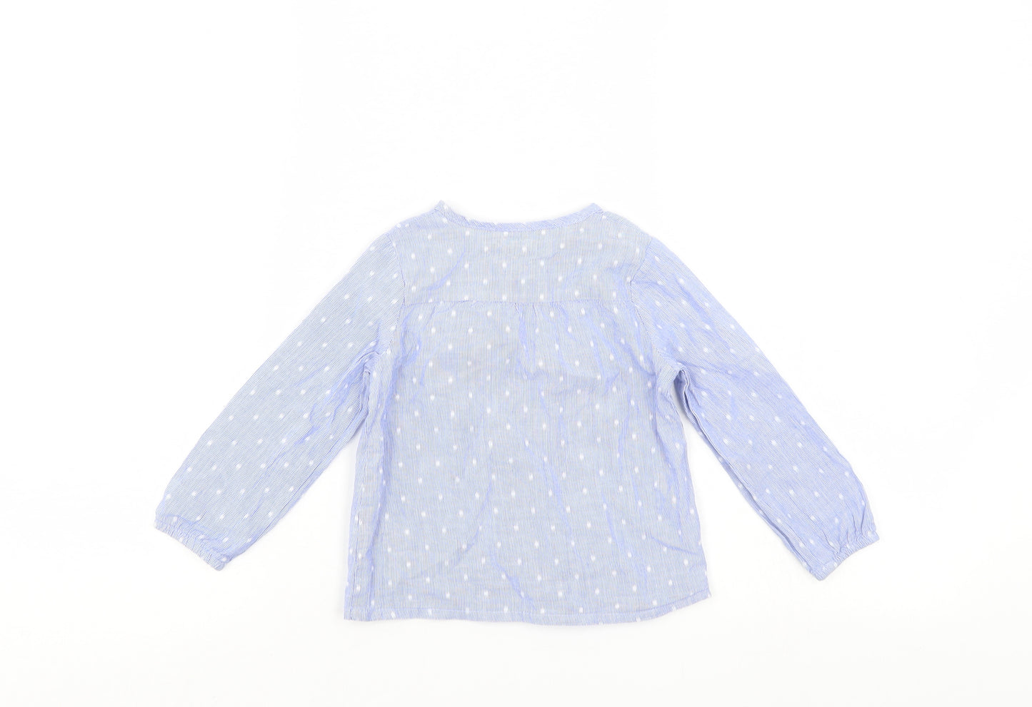 Pep & Co Girls Blue Polka Dot  Basic Button-Up Size 18-24 Months