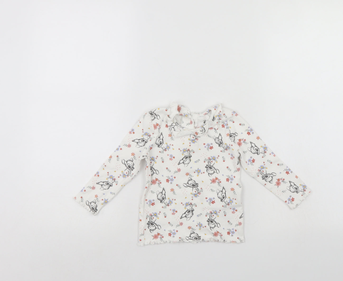 Disney Girls White Floral  Pullover Jumper Size 18-24 Months