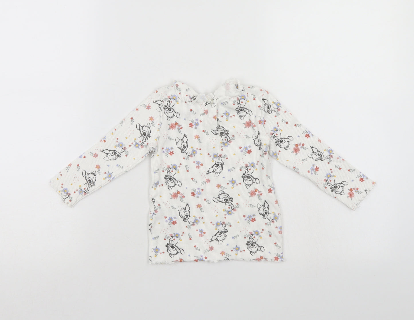 Disney Girls White Floral  Pullover Jumper Size 18-24 Months