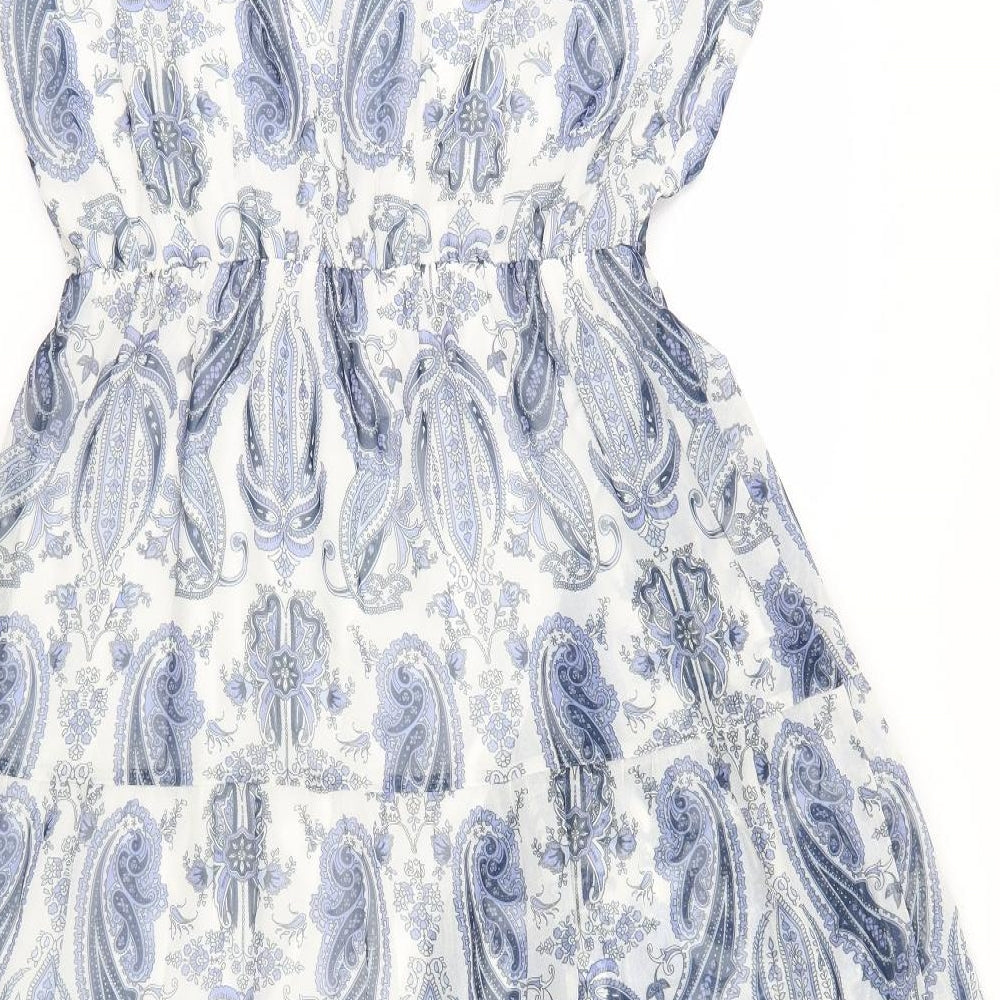 Rick Cardona Womens Blue Paisley    Size 16