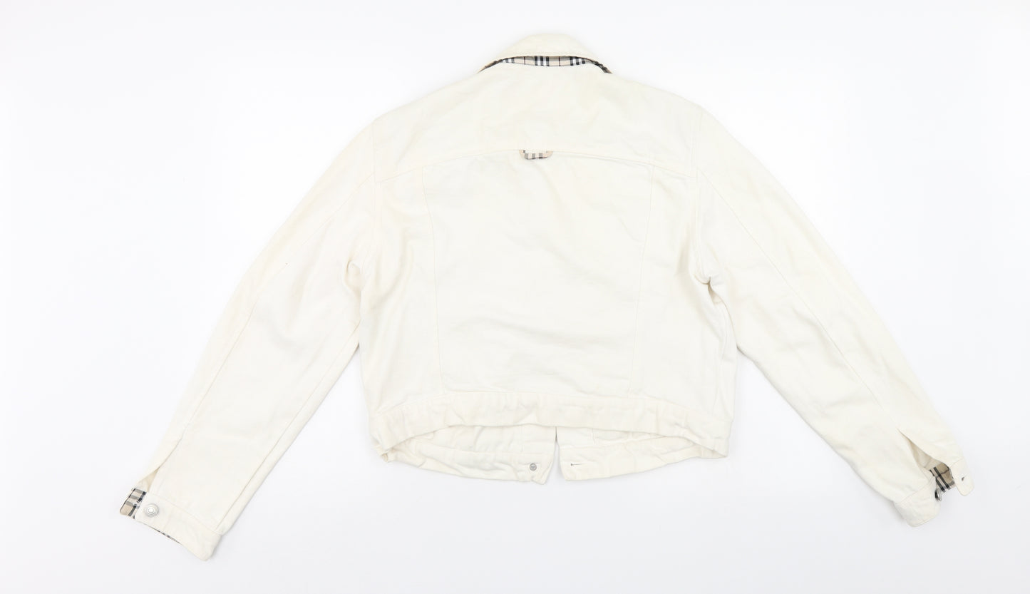 Burberry London Womens White  Denim Jacket  Size 14