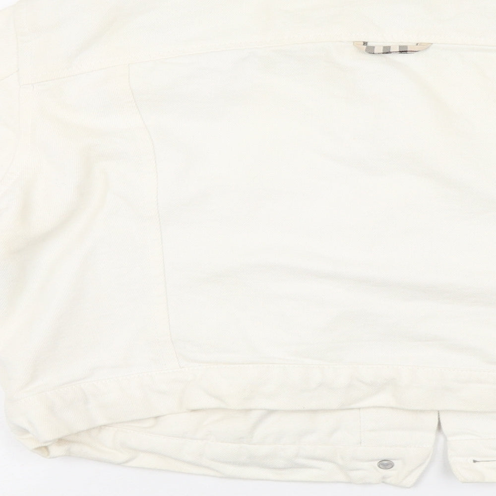 Burberry London Womens White  Denim Jacket  Size 14
