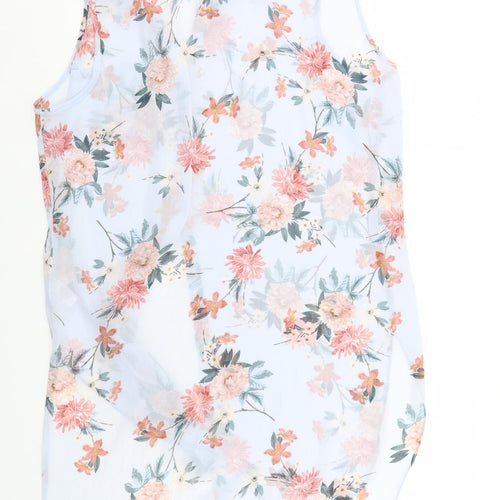 George Womens Blue Floral  Shirt Dress  Size 16  - sheer