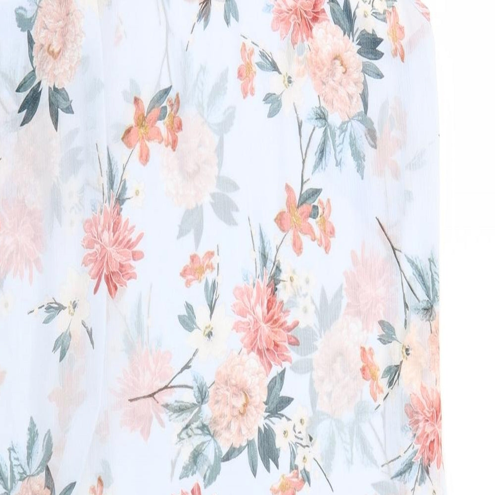 George Womens Blue Floral  Shirt Dress  Size 16  - sheer