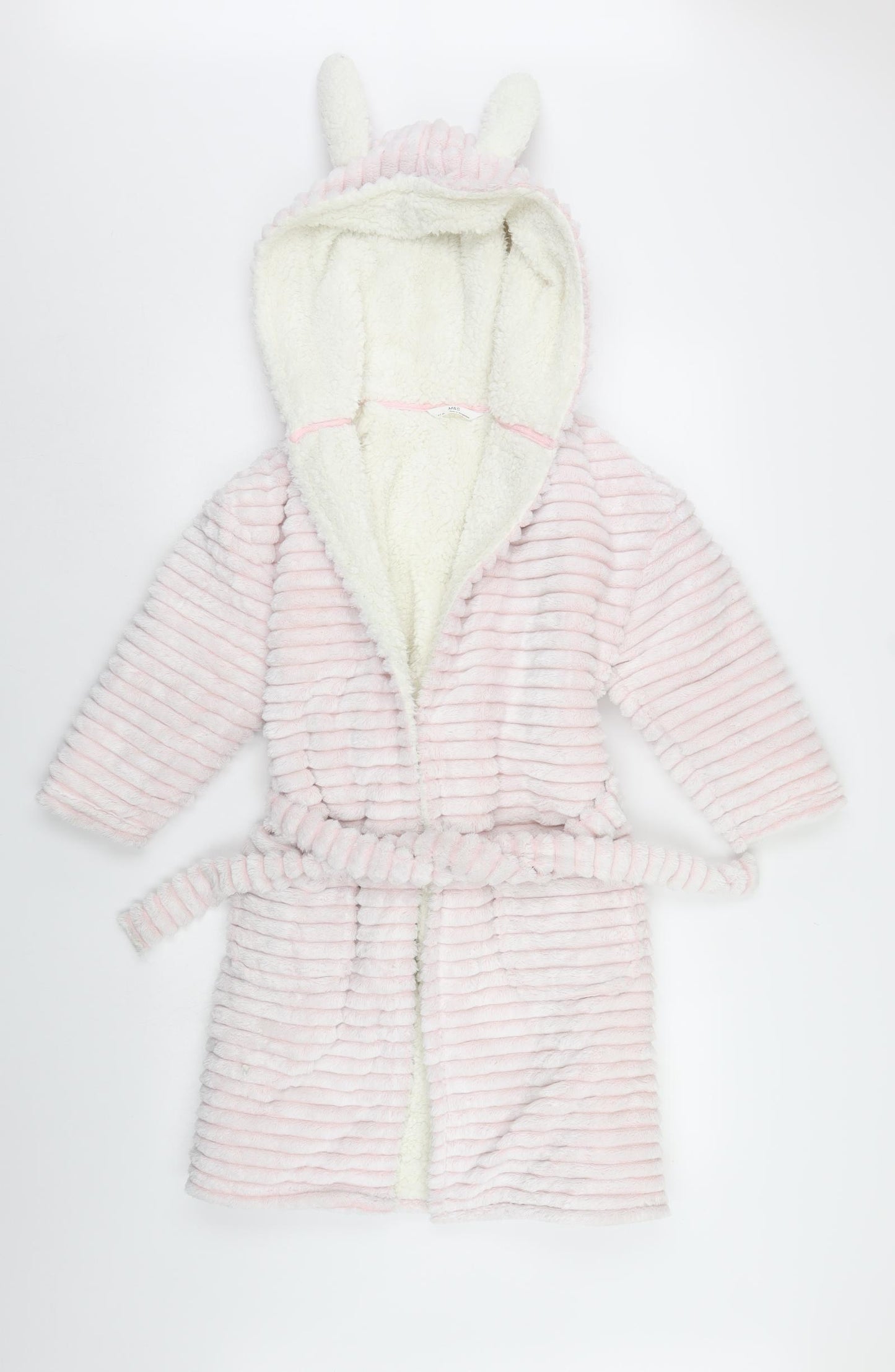 M&S Girls Pink Striped   Gown Size 8-9 Years