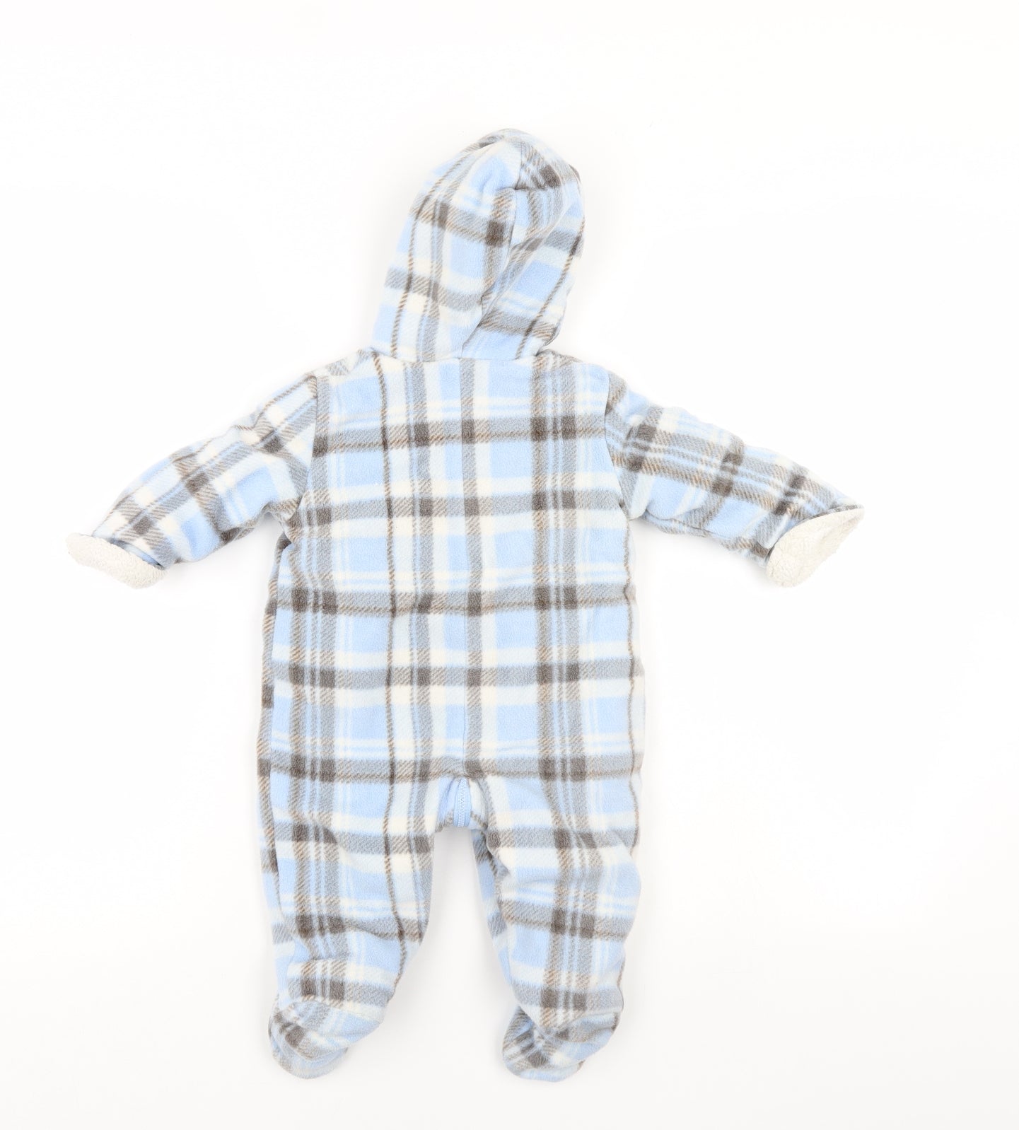 Zip Zap Boys Blue Herringbone  Babygrow One-Piece Size 6-9 Months