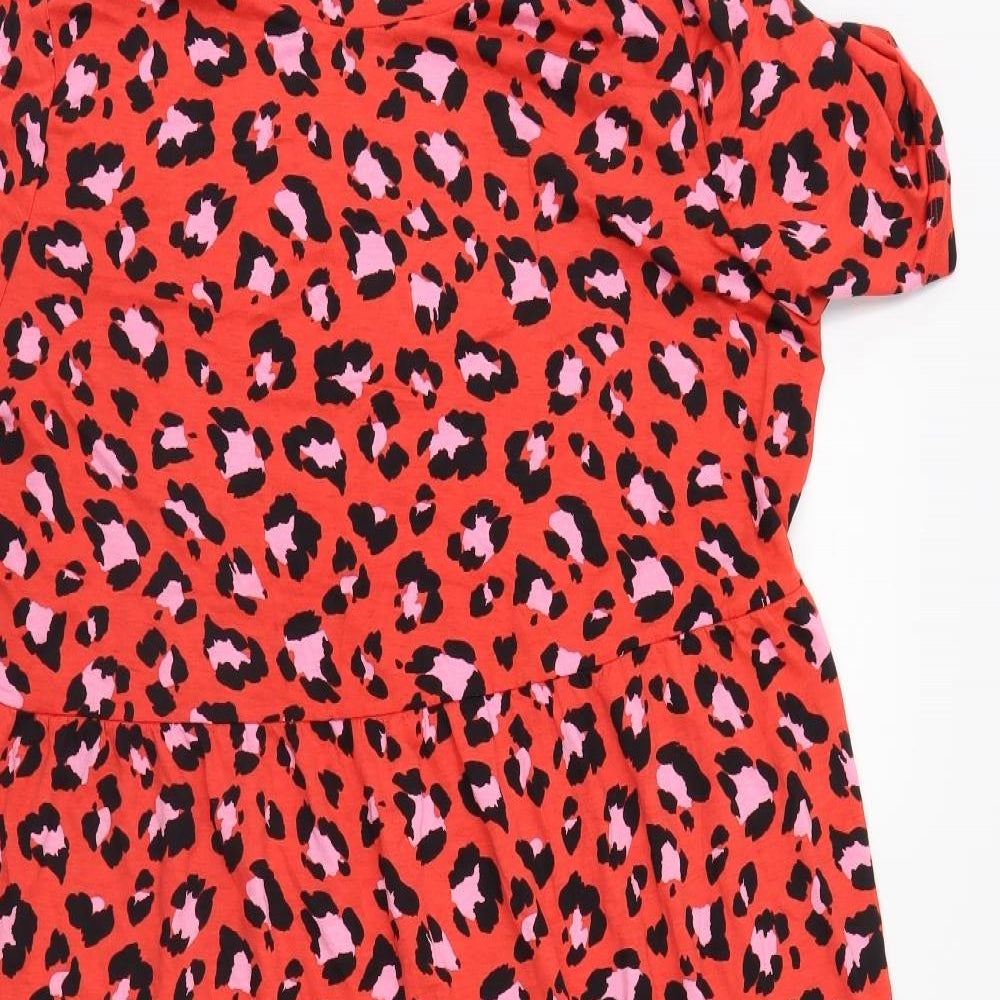 M&S Womens Red Animal Print  Shift  Size 22