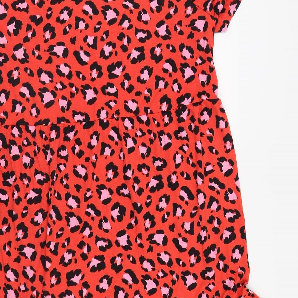 M&S Womens Red Animal Print  Shift  Size 22