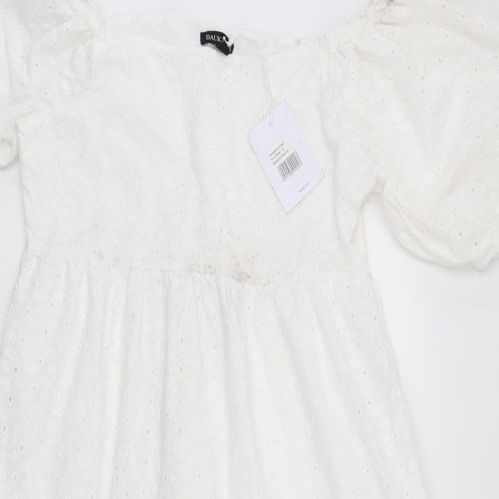 Baukjen Womens White Floral  A-Line  Size 16