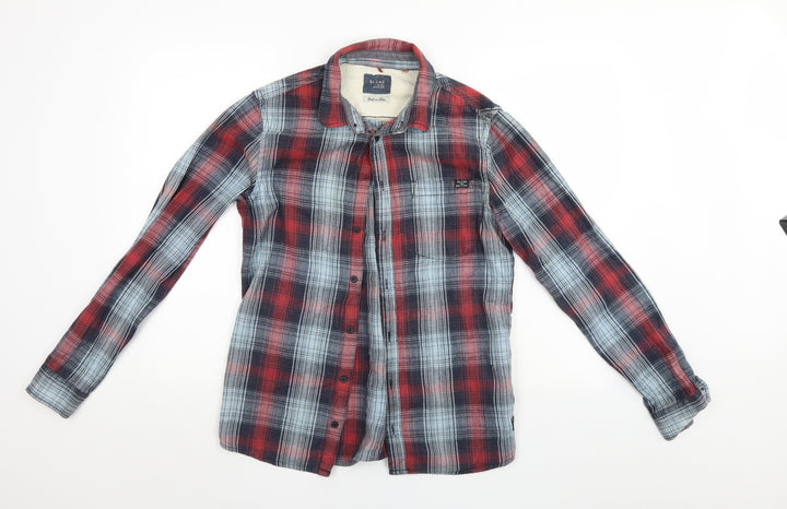 Blend Mens Multicoloured Check Button-Up Size M