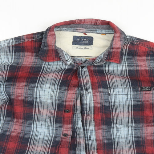 Blend Mens Multicoloured Check   Button-Up Size M