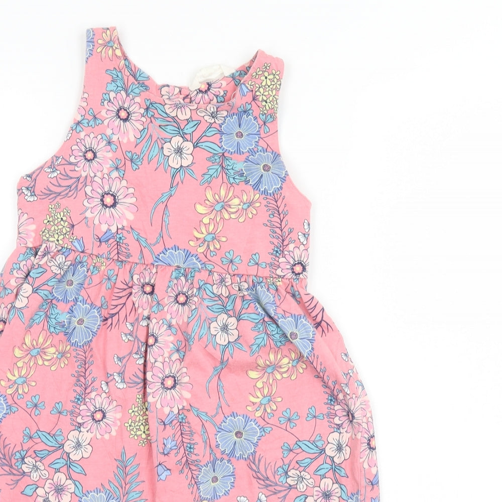 Milkshake Girls Pink Floral  Tank Dress  Size 8 Years