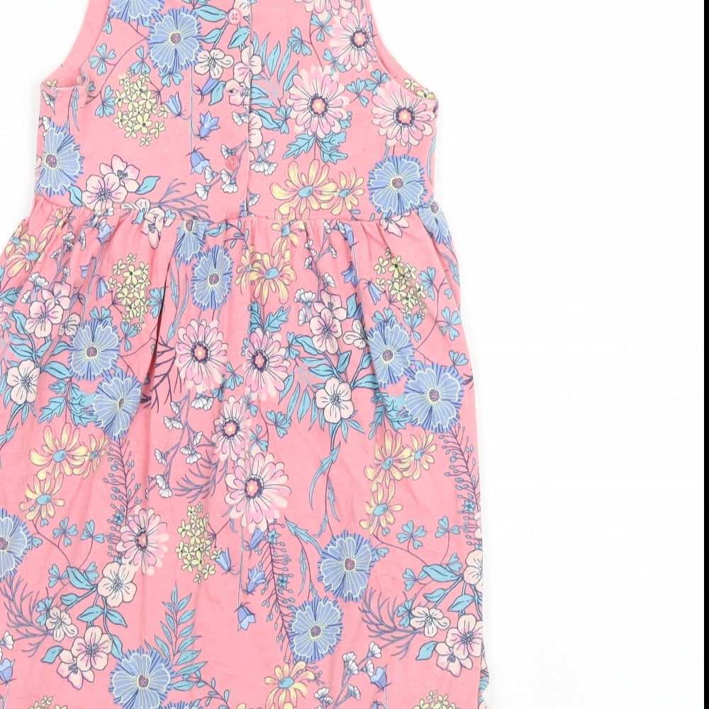 Milkshake Girls Pink Floral  Tank Dress  Size 8 Years