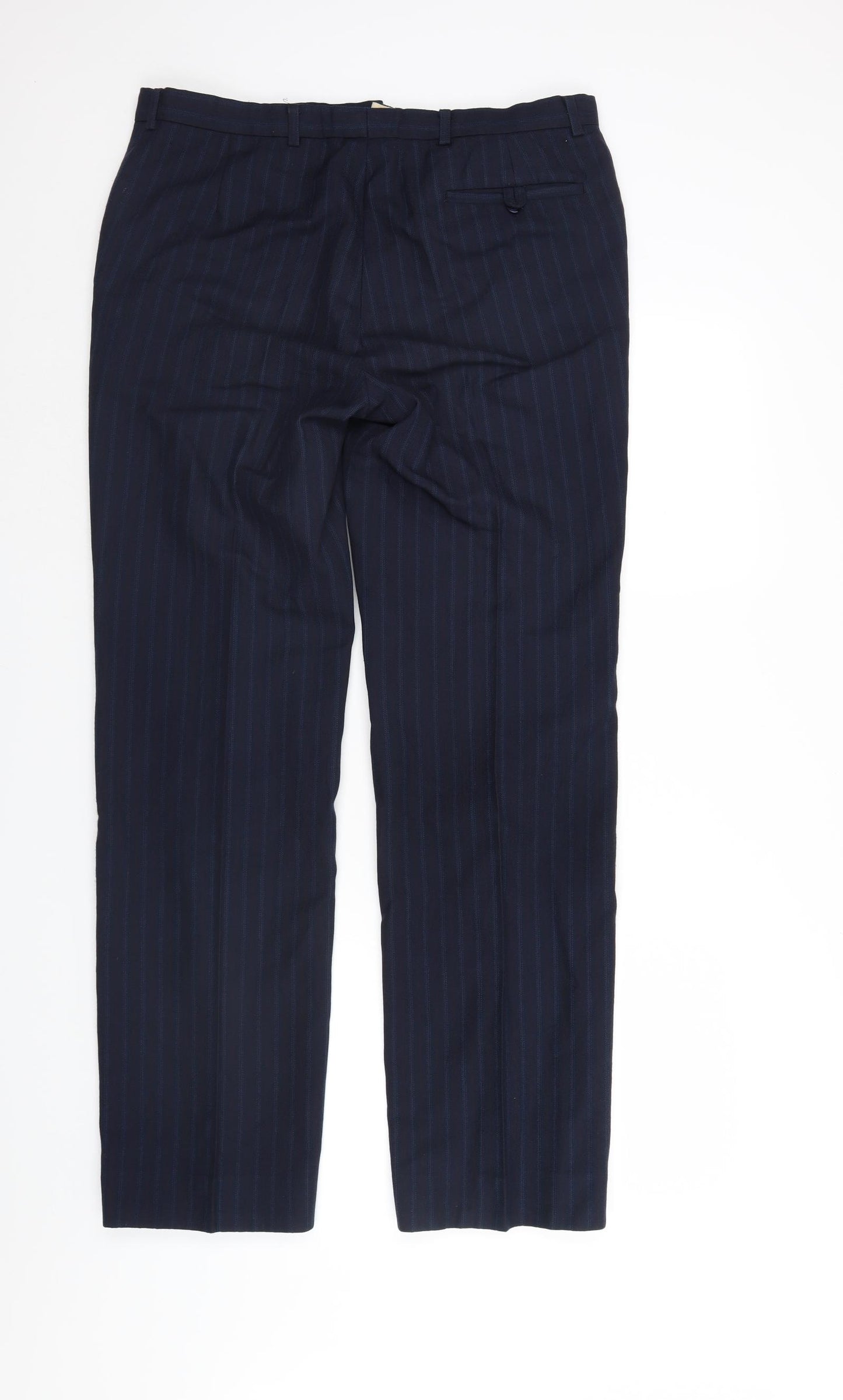 Pin Stripe Mens Blue Striped   Suit Trousers Size 34 L31 in