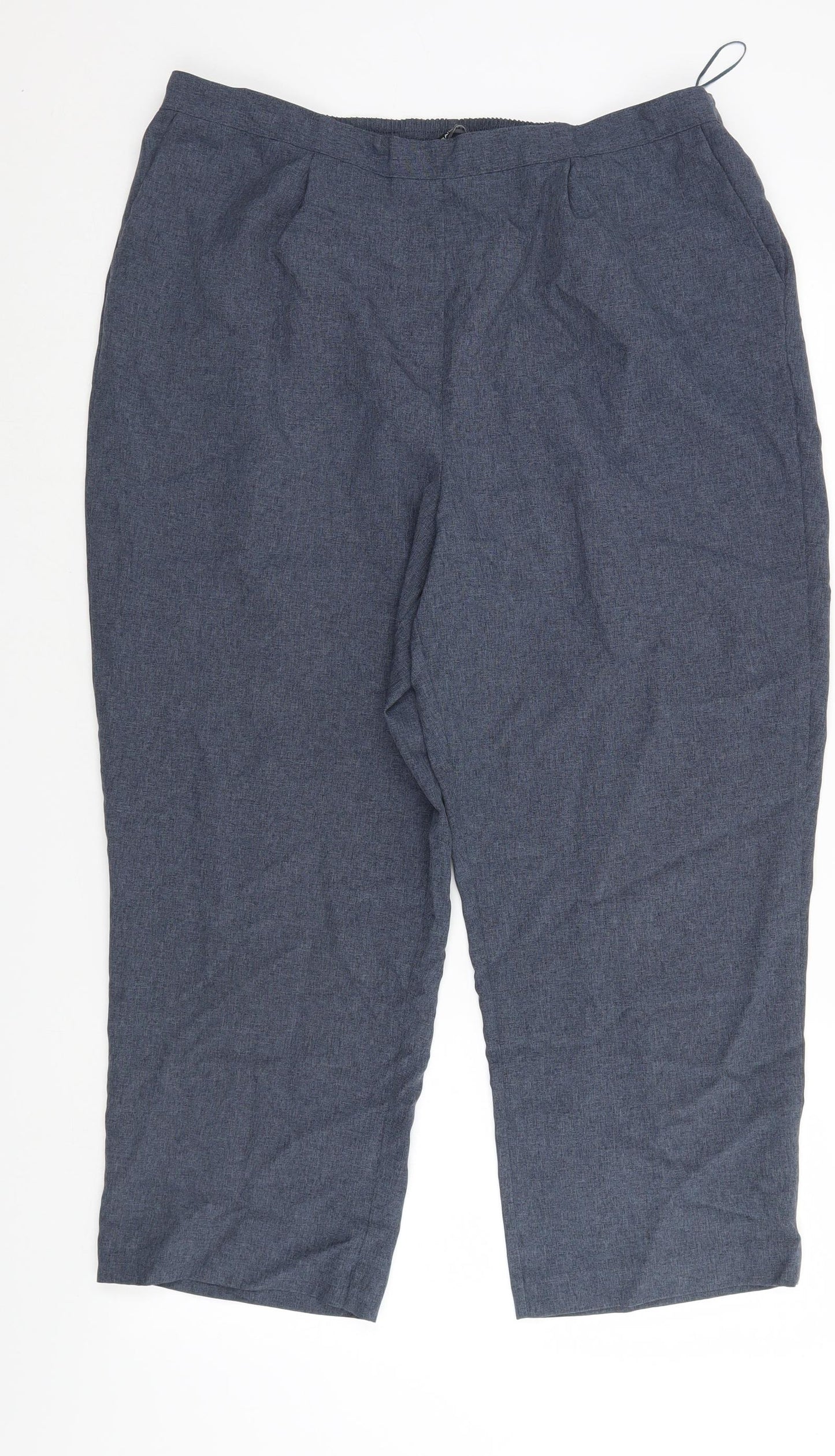 Bonmarché Womens Blue   Cropped Trousers Size 18 L23 in - Elastic Waist