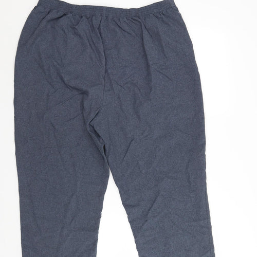 Bonmarché Womens Blue   Cropped Trousers Size 18 L23 in - Elastic Waist