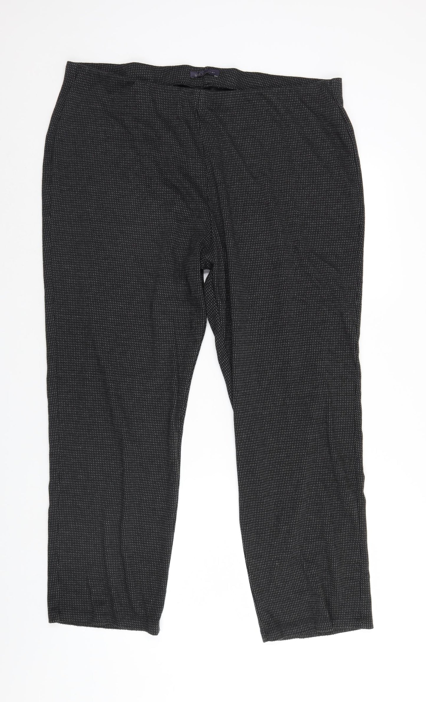 M&S Womens Black   Trousers  Size 22 L27 in