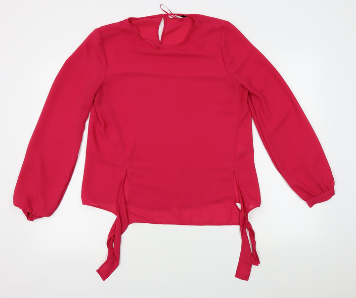 TU Womens Pink Basic Blouse Size 10