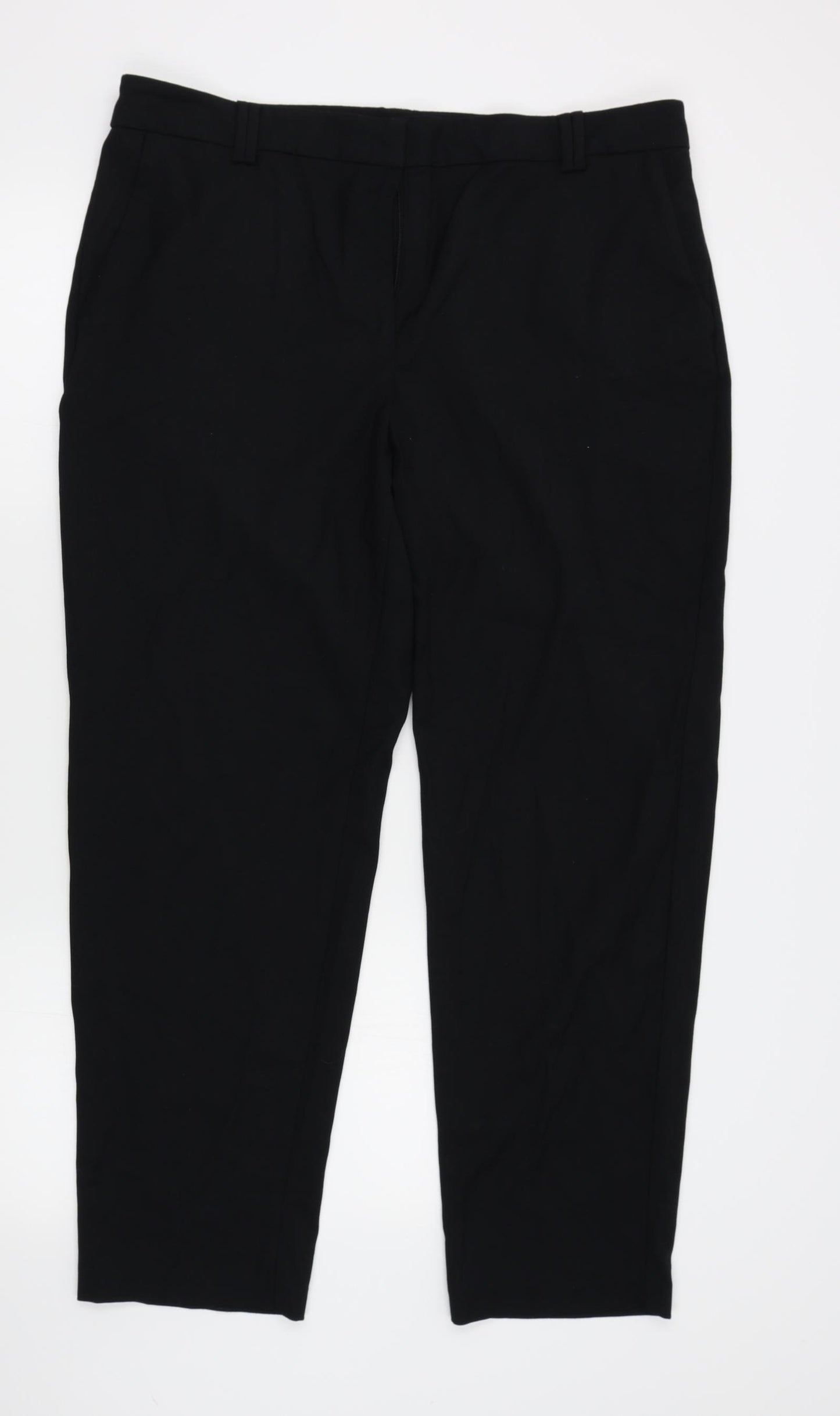 M&S Womens Black   Trousers  Size 16 L28 in