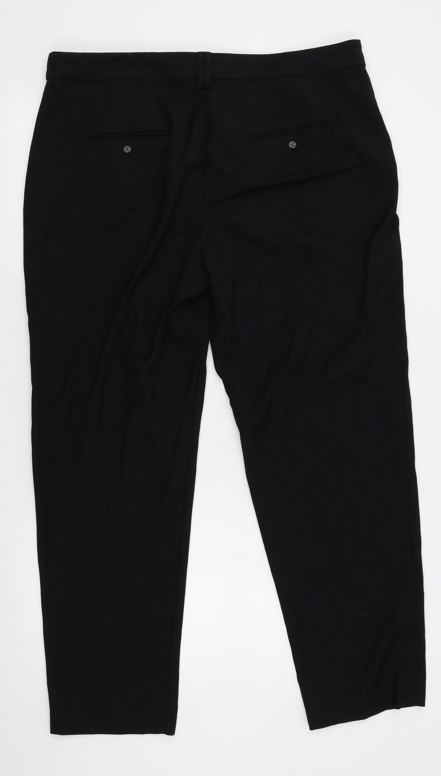 M&S Womens Black   Trousers  Size 16 L28 in