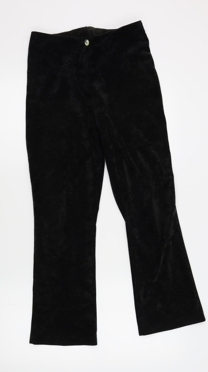 M&S Womens Black Bloomer Trousers Size 12 L26 in - felt feel